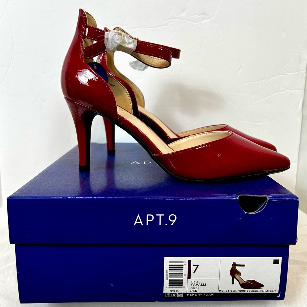 New Apt. 9 Yavalli Women's Red Ankle Strap Dress Heels / Size 7